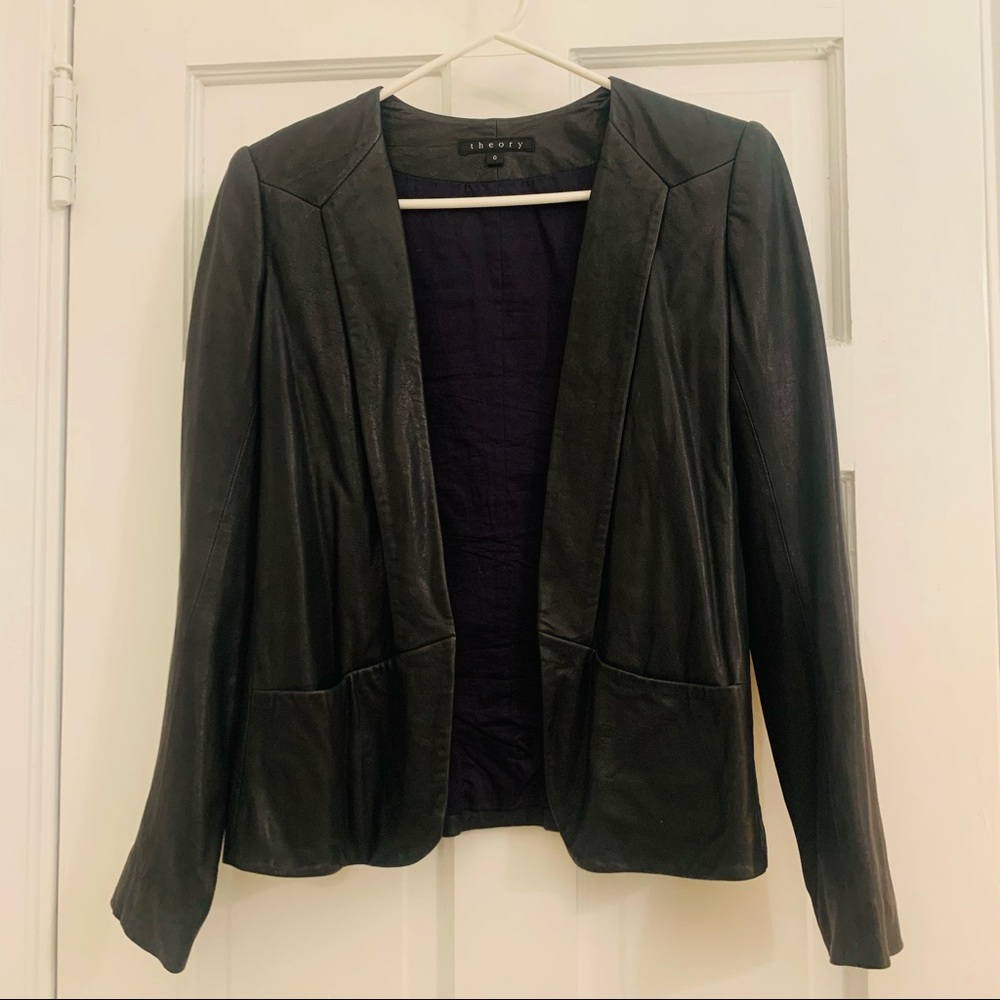Theory Frima L leather blazer